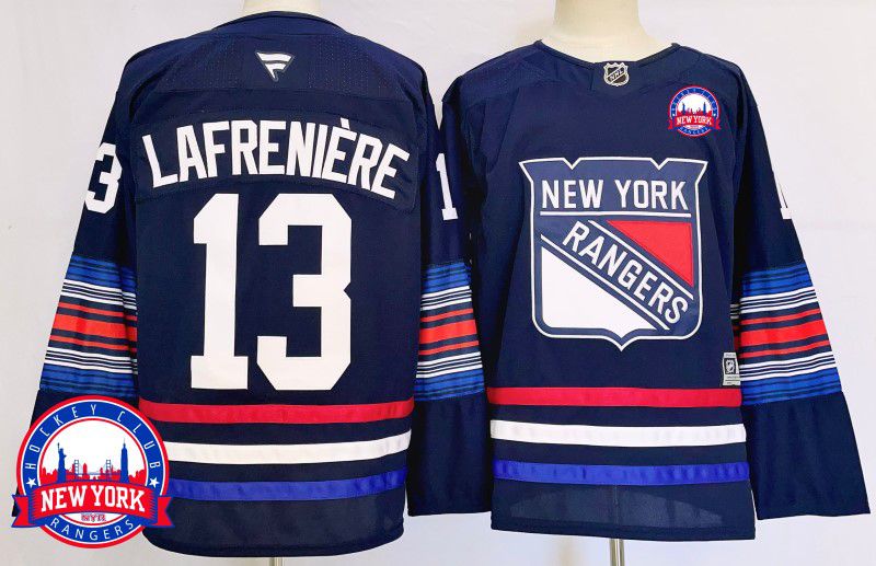 Men New York Rangers #13 Lafreniere Blue Fanatics 2025 NHL Jersey style 10->new york rangers->NHL Jersey